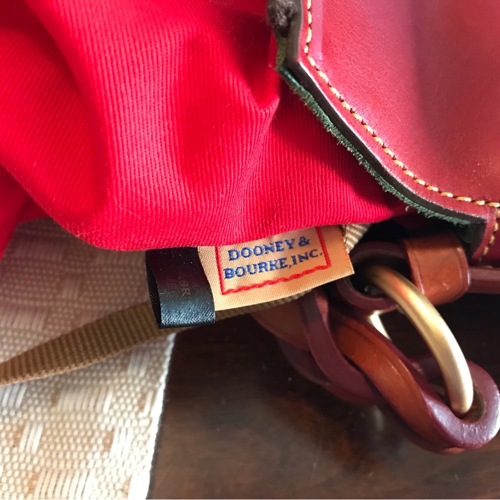 Dooney & Bourke Red Leather Hobo Shoulder Bag - Picture 11 of 11